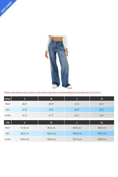 Classic High Waist Straight Denim Pants