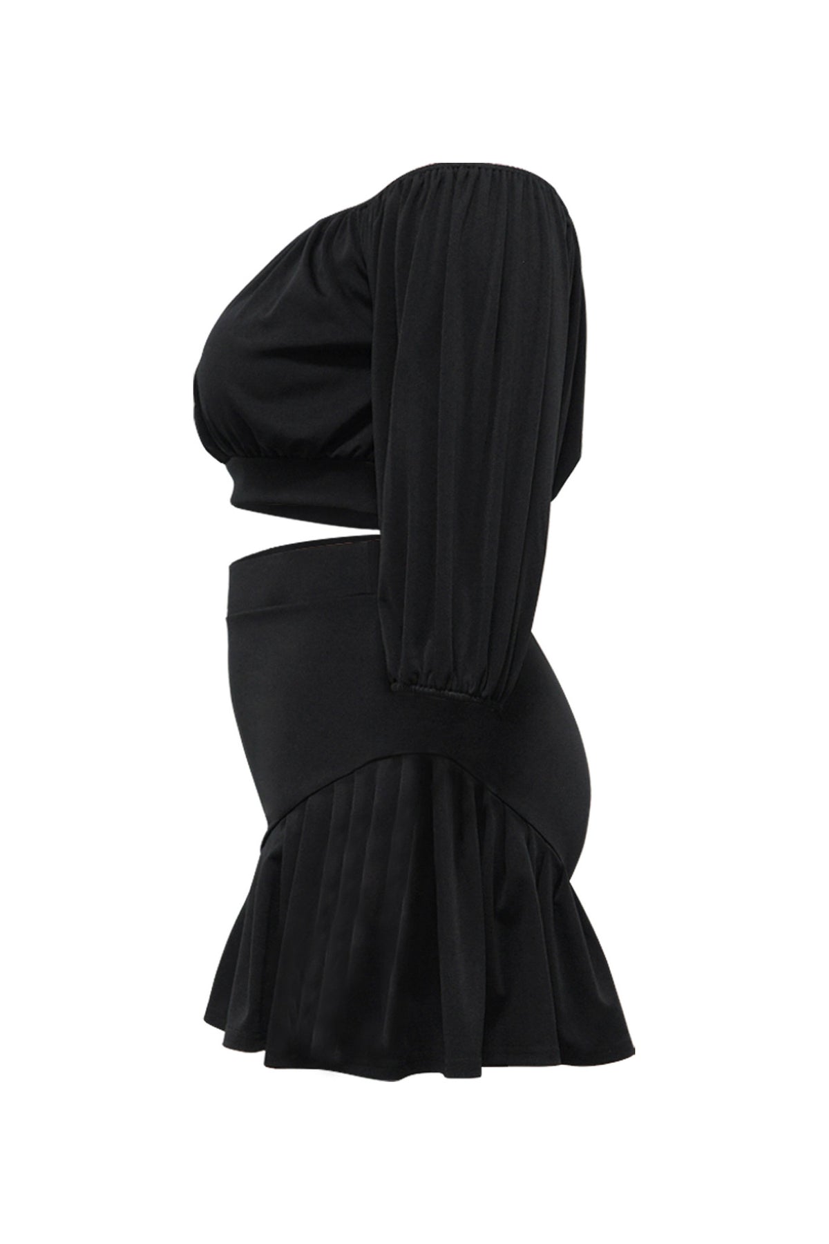 2-Piece Off-Shoulder Ruffle Shorts Set
