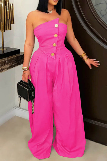 Strapless Wide-Leg Jumpsuit