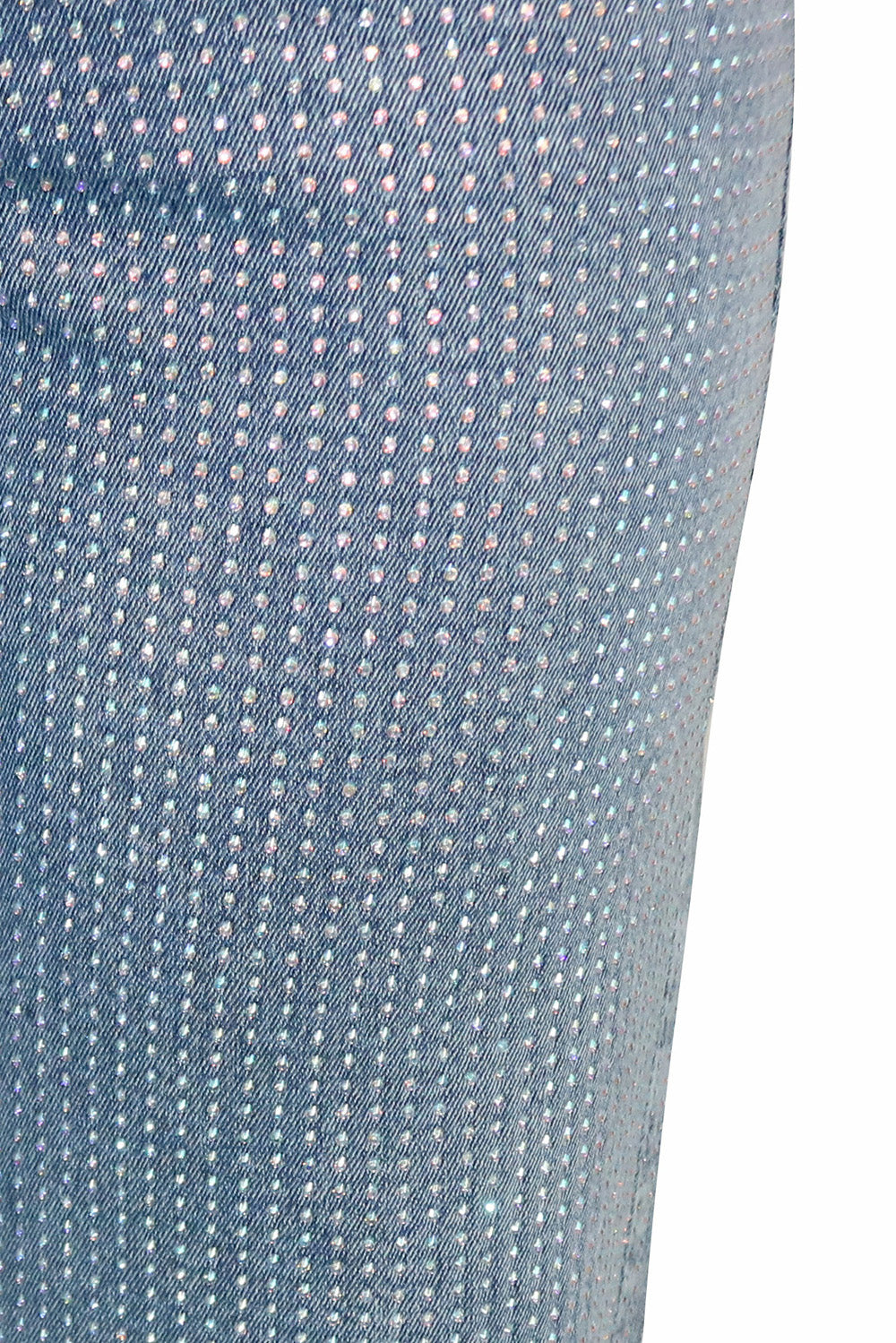 Rhinestone Straight-Leg Denim Jeans