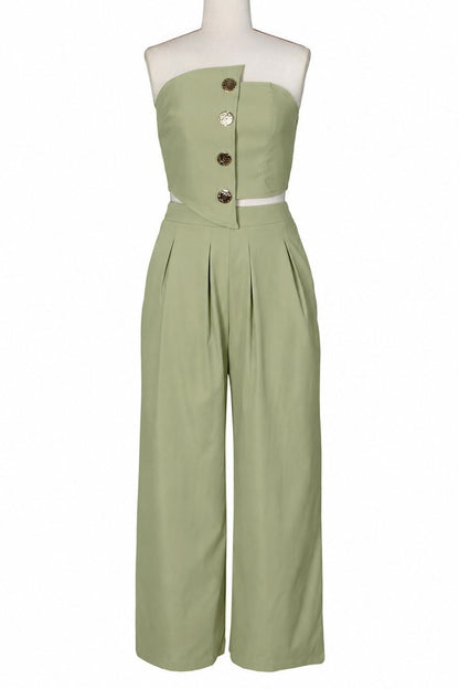 Asymmetrical Bandeau Pant Set