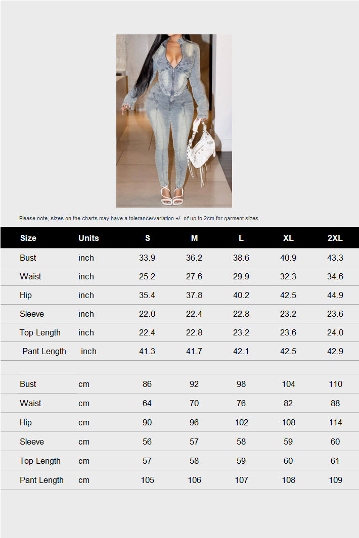 Stretch Denim Jacket Sets