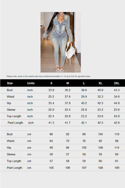 Stretch Denim Jacket Sets