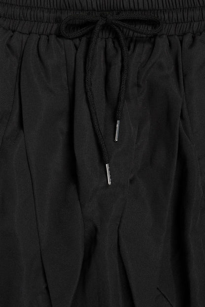 Ruched Drawstring Parachute Maxi Skirt