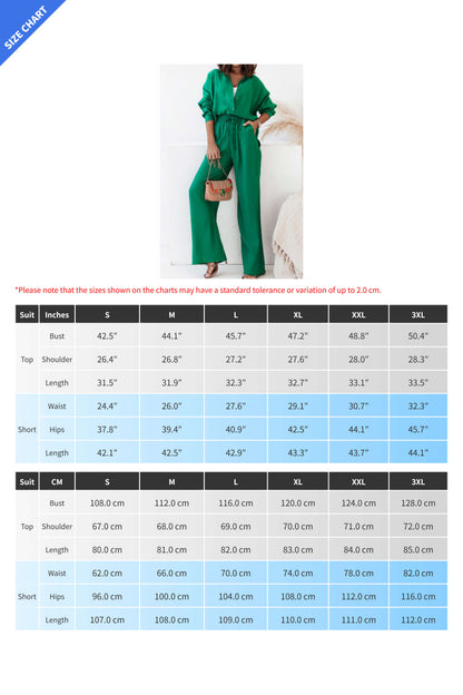 Elegant Ruffle Shirt And Pants Set