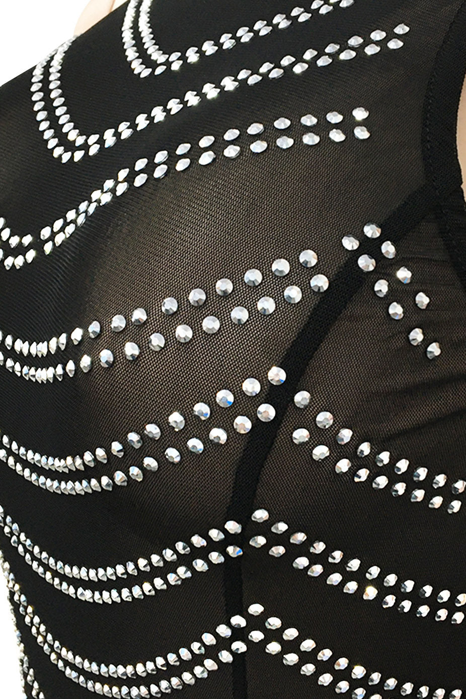 Rhinestone Halter Sheer Maxi Dress