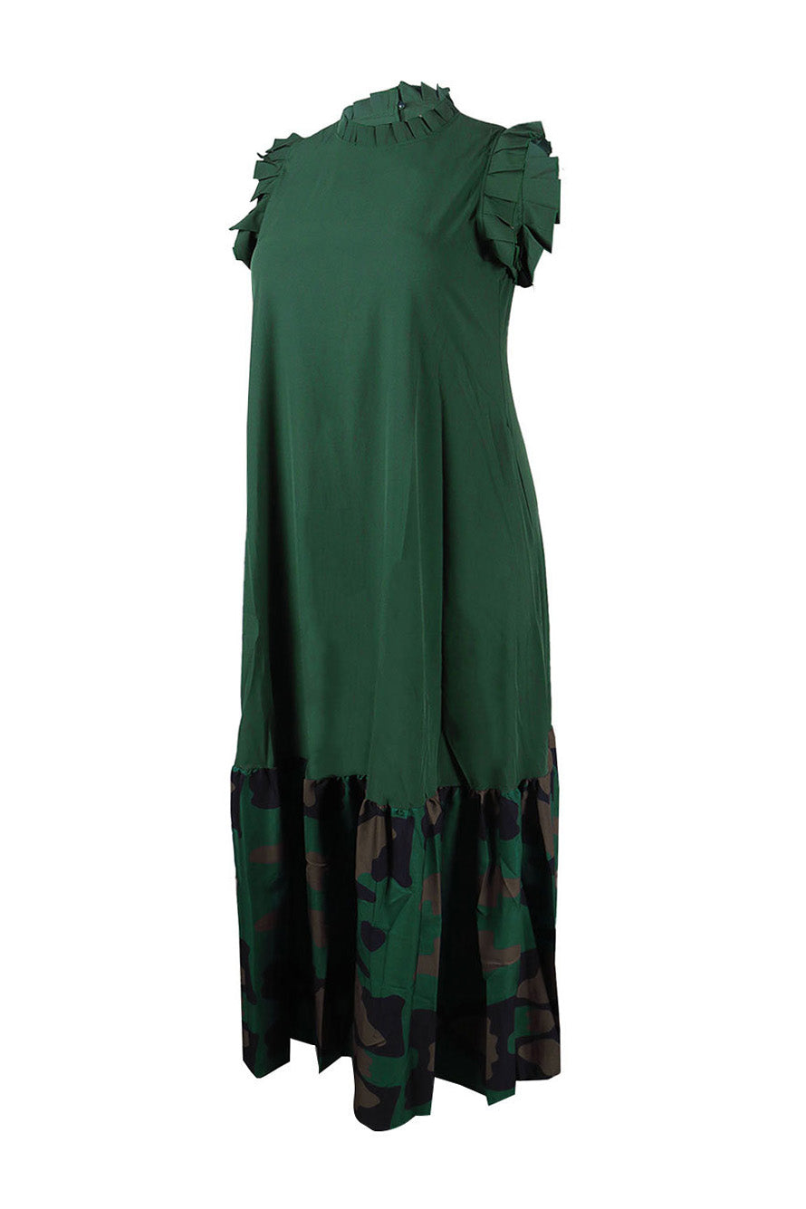 Maxi Dress With Ruffle Sleeve