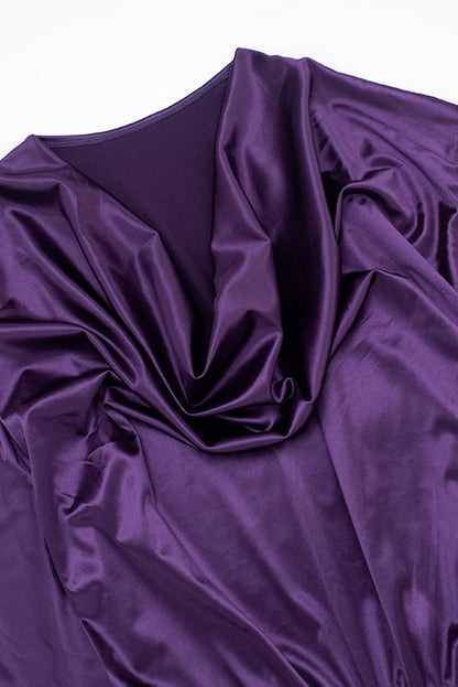 Cowl Neck Batwing Sleeve Mini Dress