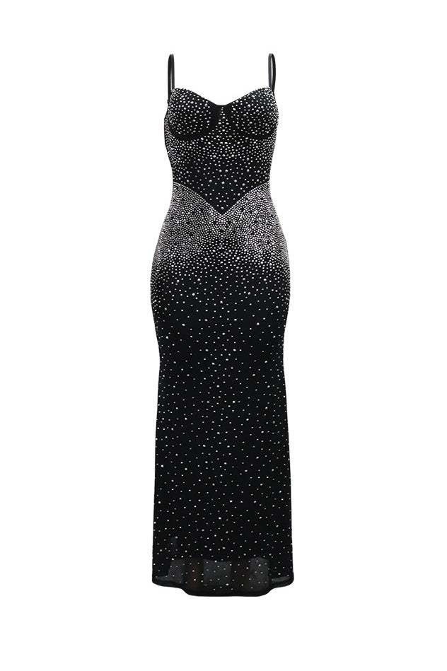 Rhinestone Corset Mermaid Maxi Gown