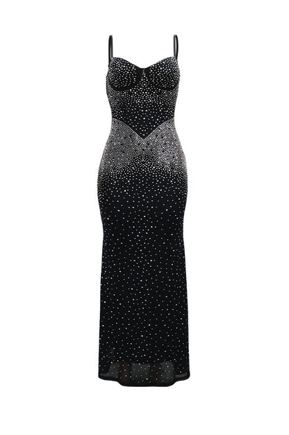 Rhinestone Corset Mermaid Maxi Gown