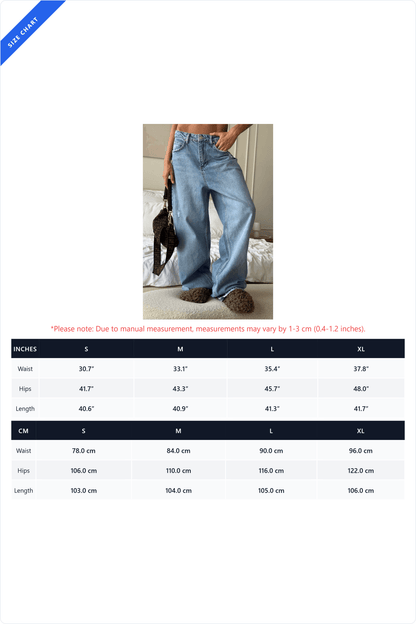 Baggy Wide Leg Denim Jeans