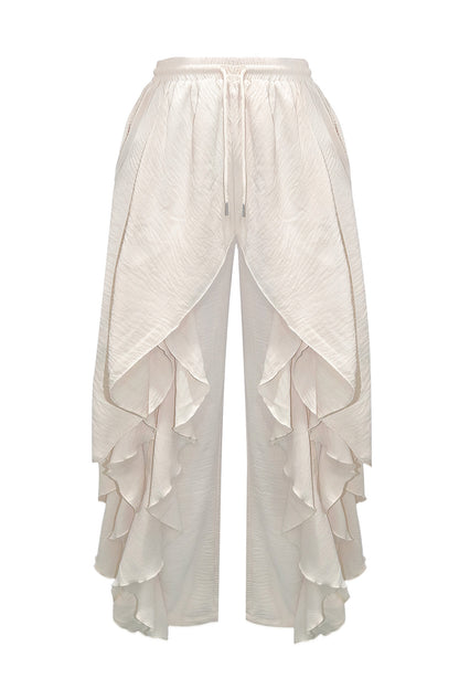 Layered Drape Wide Leg Pant