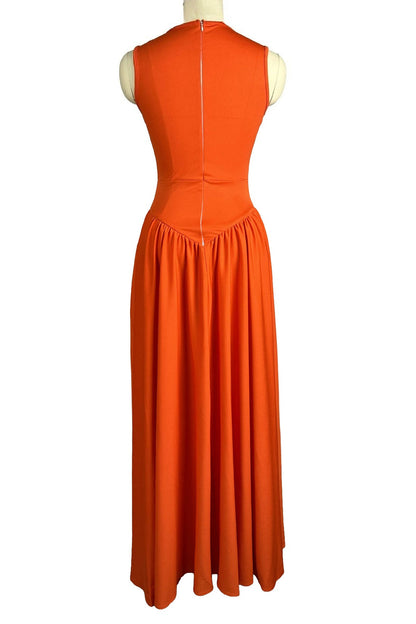 Cutout Drop Waist Maxi Dress