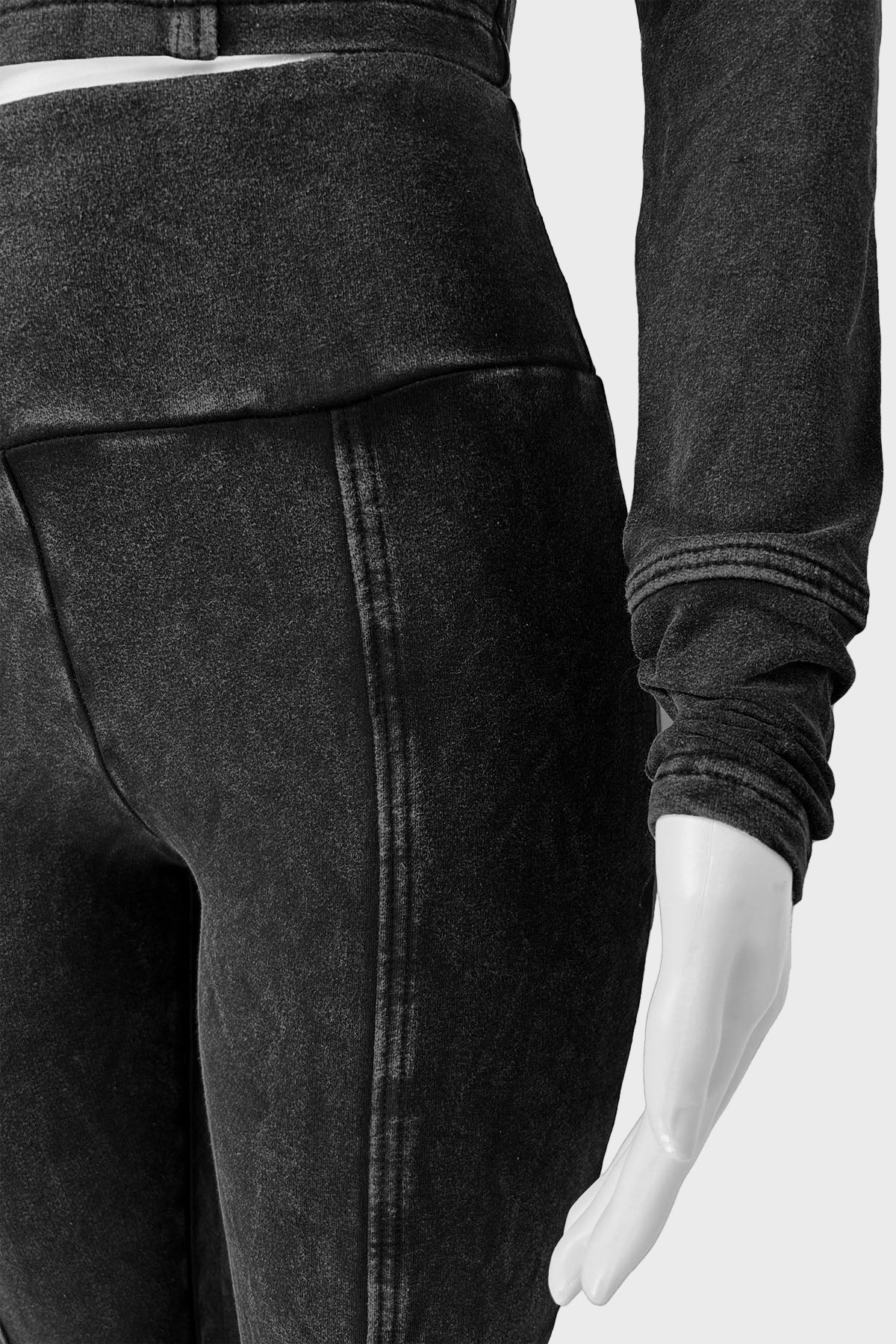 Washed Distressed Hooded Flare Pant Sets