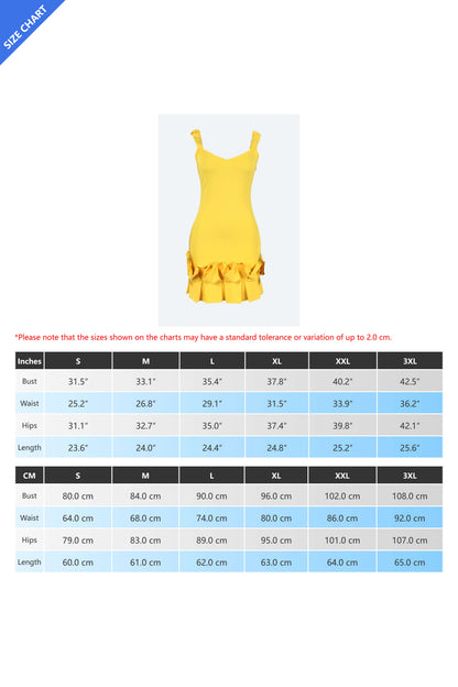 Ruffle Hem Bodycon Party Mini Dress