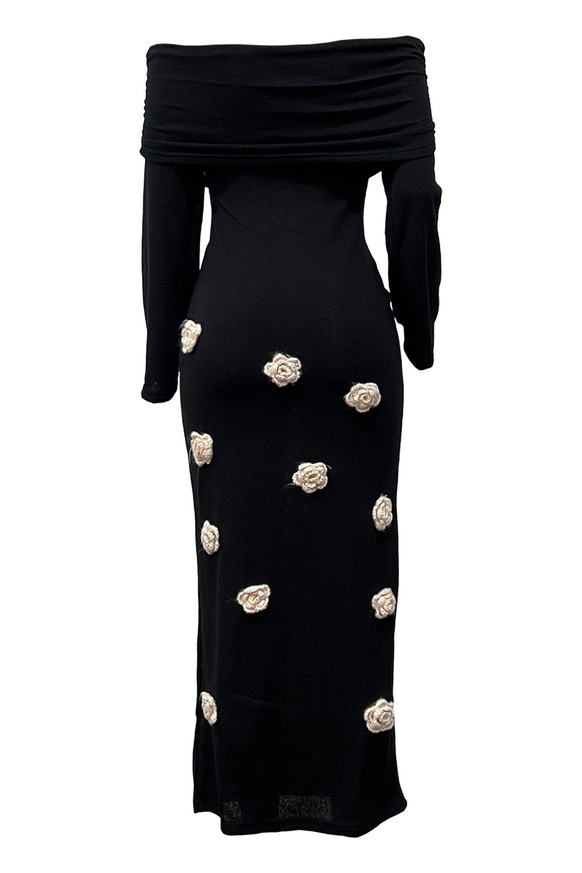 Off Shoulder Knit Maxi Dress