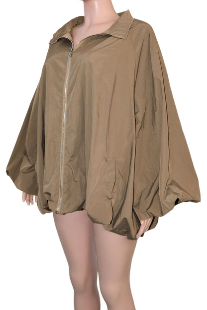 Oversized Zip-Up Bubble Jacket