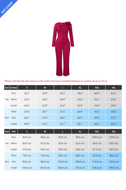 Solid Color Long Sleeve Top & Pants Set