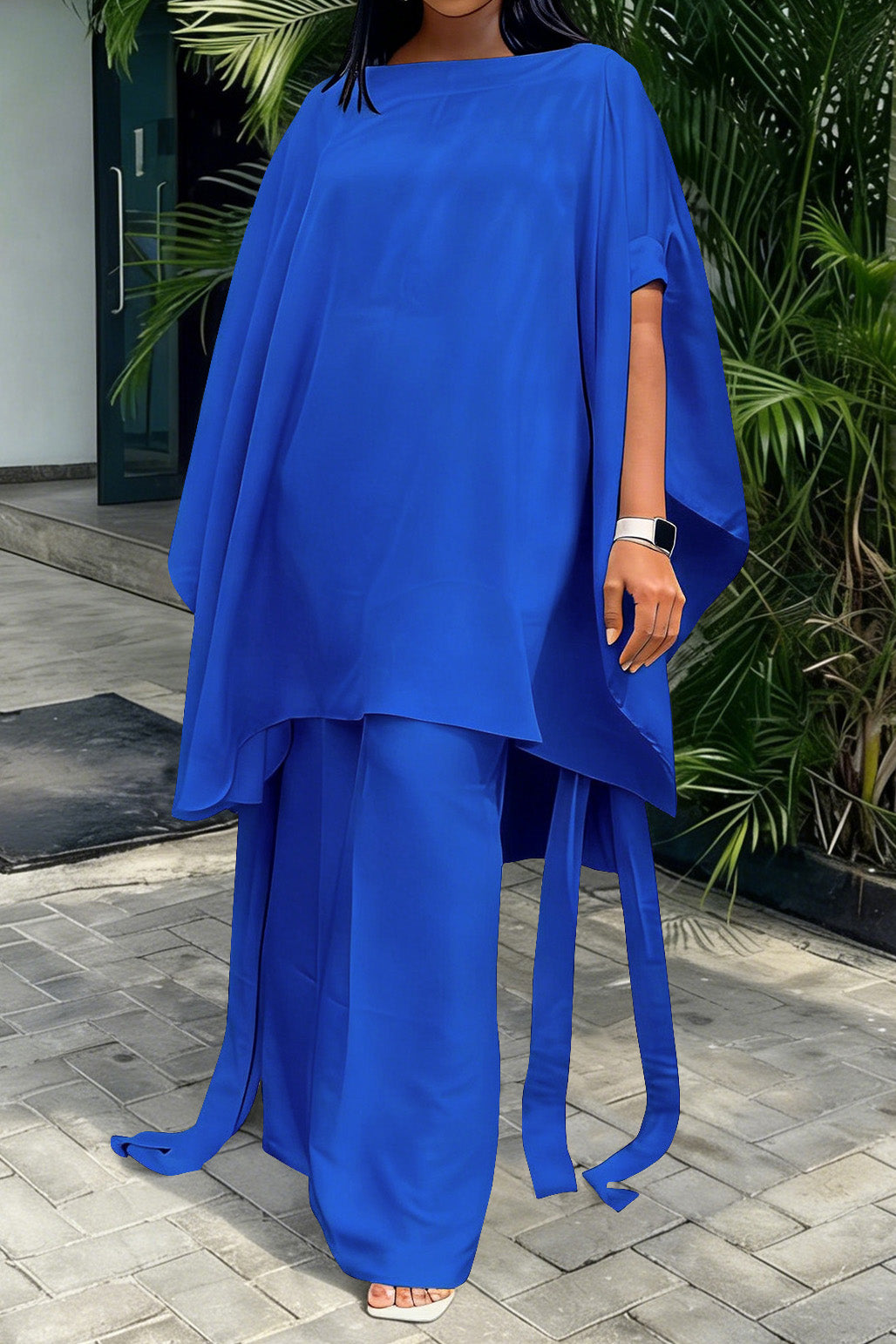 Plus Size Cape & Palazzo Pant Set