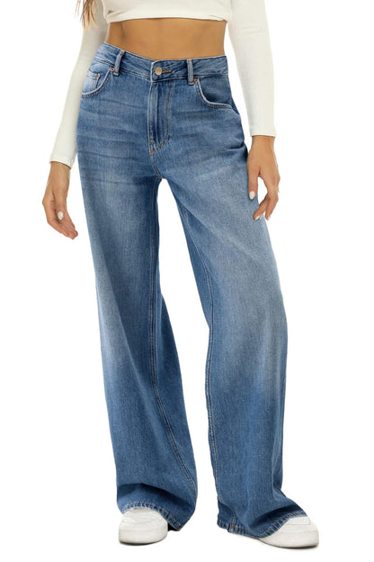 Loose Non-Stretch Wide Leg Jeans