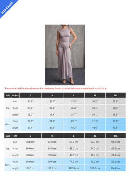 Draped Knot-Front Ruched Maxi Dress