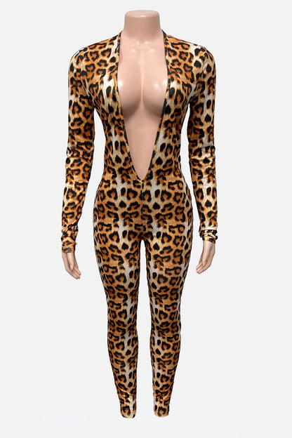 Backless Deep V Long Sleeve Bodysuit