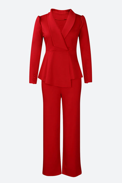 Lapel Blazer & Pants Set