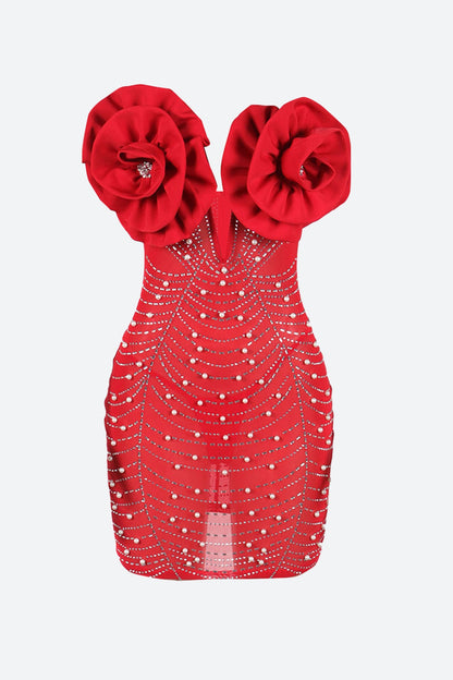 Rhinestone Bodycon Mini Dresses