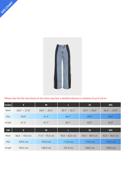 Wide Jeans with Wide Contrast Side Lines