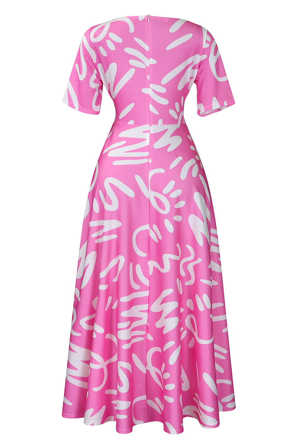 Tie-Waist Floral Print Short Sleeve Dress