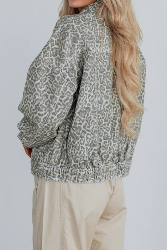 Loose Washed Printed Denim Jacket