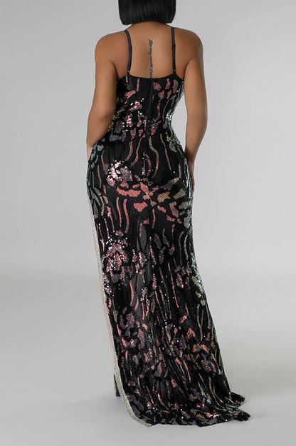 Long Sleeve Spaghetti Strap Dress
