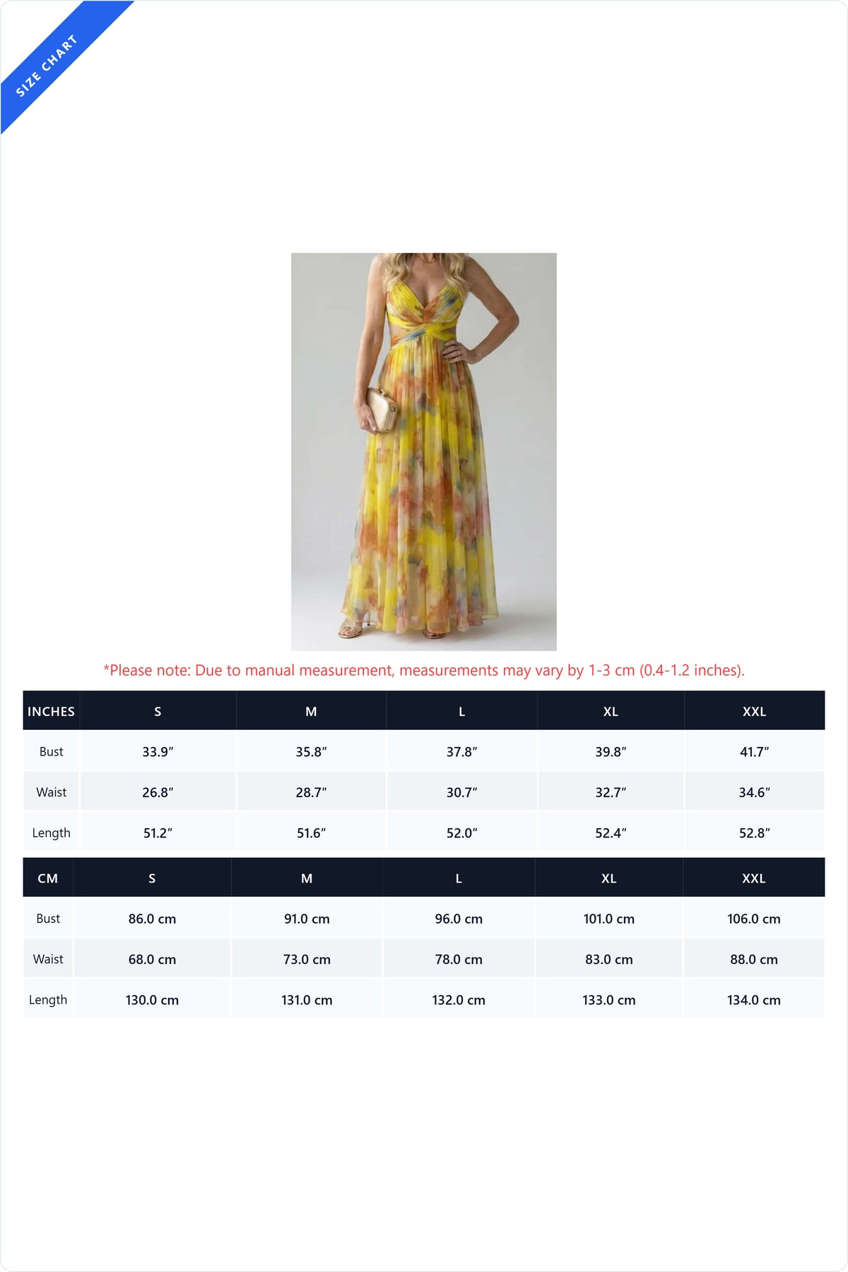 Abstract Chiffon Cutout Backless Maxi Dress