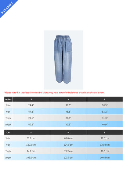 Loose Straight Leg Washed Denim Jeans Pants