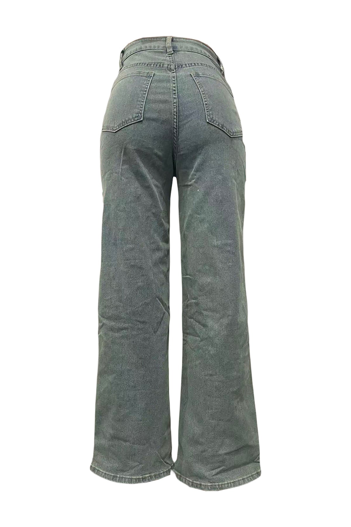 Pearl & Rhinestone Embellished Wide Leg Jeans