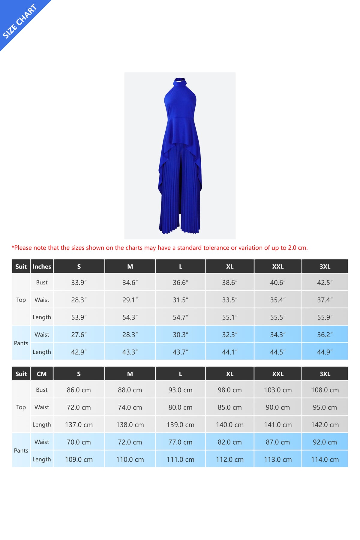 Halter Tunic Top & Pleated Pants Set