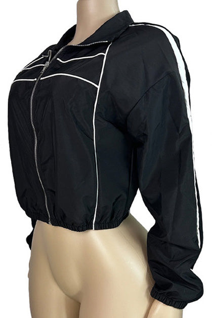 Retro Sport Cropped Track Jacket
