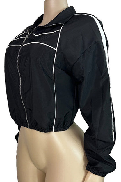 Retro Sport Cropped Track Jacket