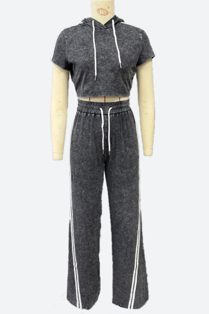 Washed Hoodie and Pants Casual Comfy Set