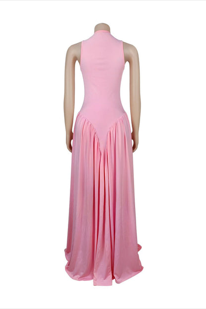 Sleeveless Drop Waist Flowy Maxi Dress