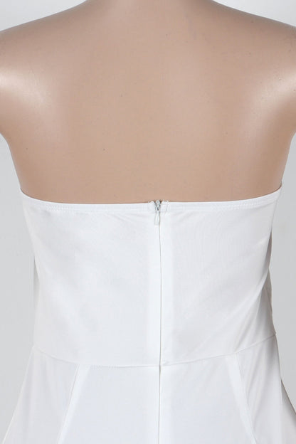 Off Shoulder Button Strapless Irregular Jumpsuits