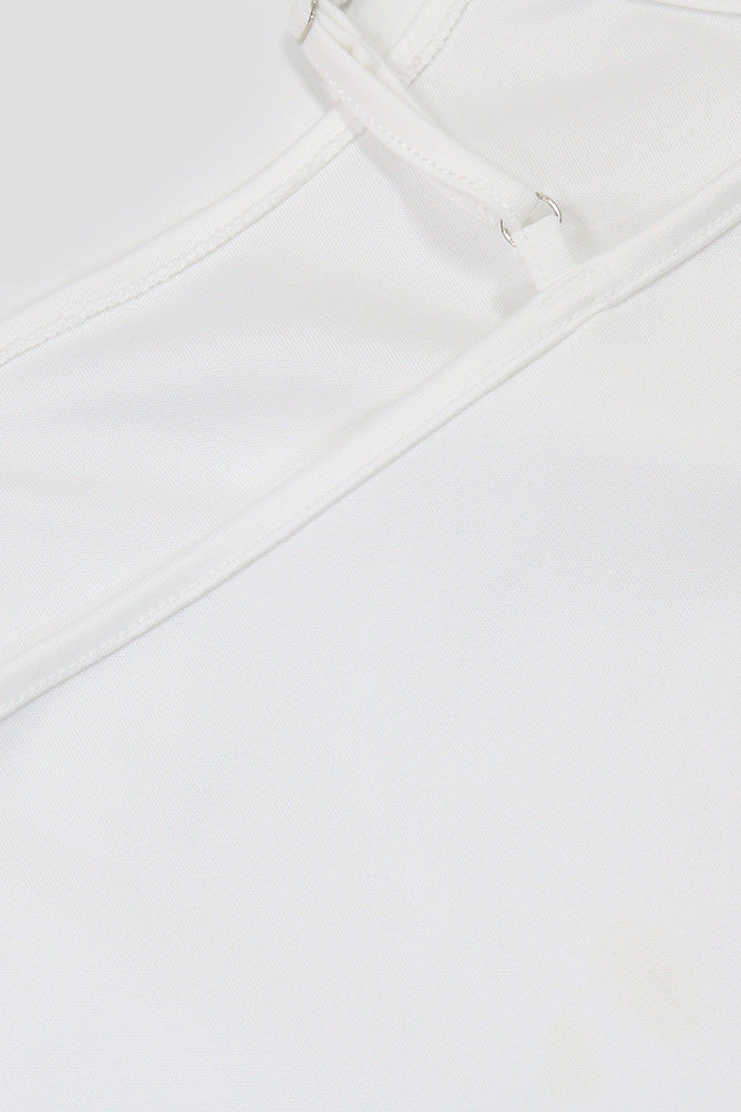 Solid Color Ruffle Hem Spaghetti Strap Dress