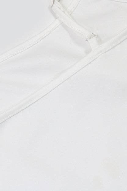 Solid Color Ruffle Hem Spaghetti Strap Dress