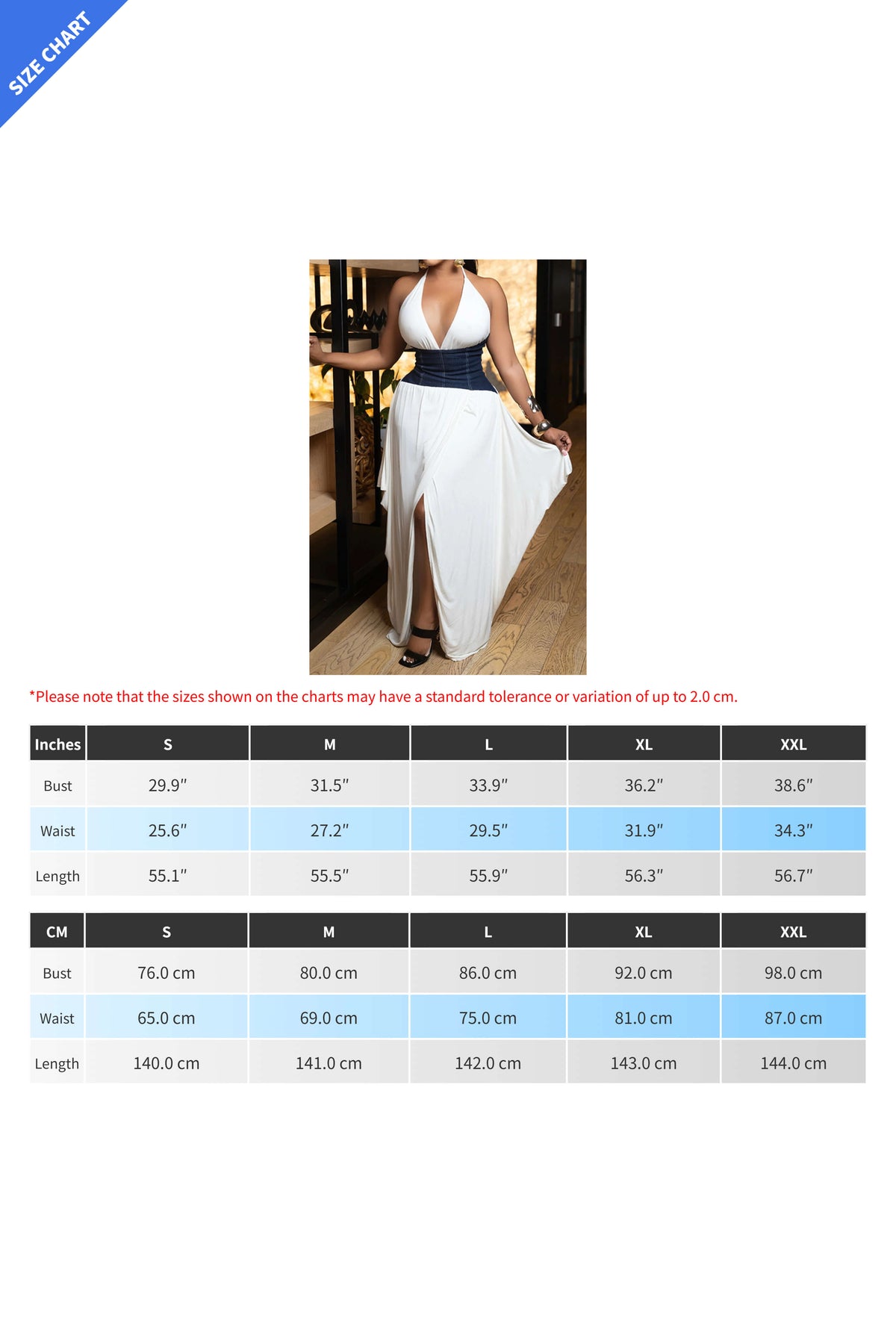 Slim Fit Denim Patchwork Deep V Slit Dress