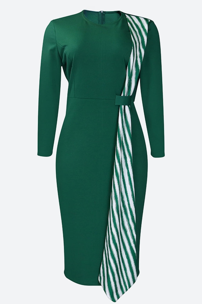 Print Hip Wrap Dress