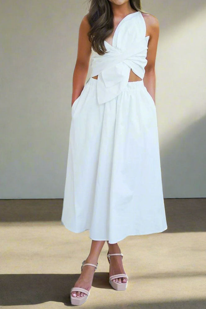 One-Shoulder Midi Dress