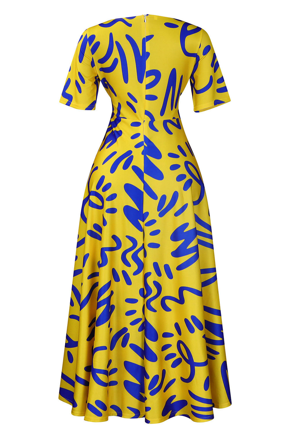 Tie-Waist Floral Print Short Sleeve Dress