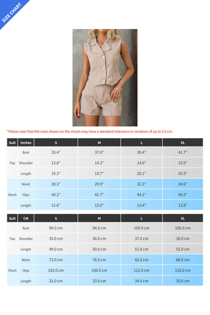 Sleeveless Jacket and Shorts Set