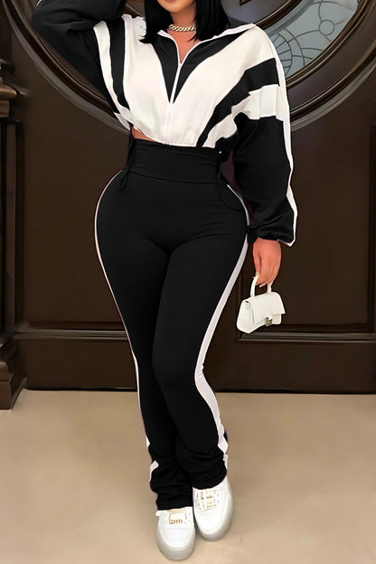 Sporty Color Block 2-Piece Tracksuit