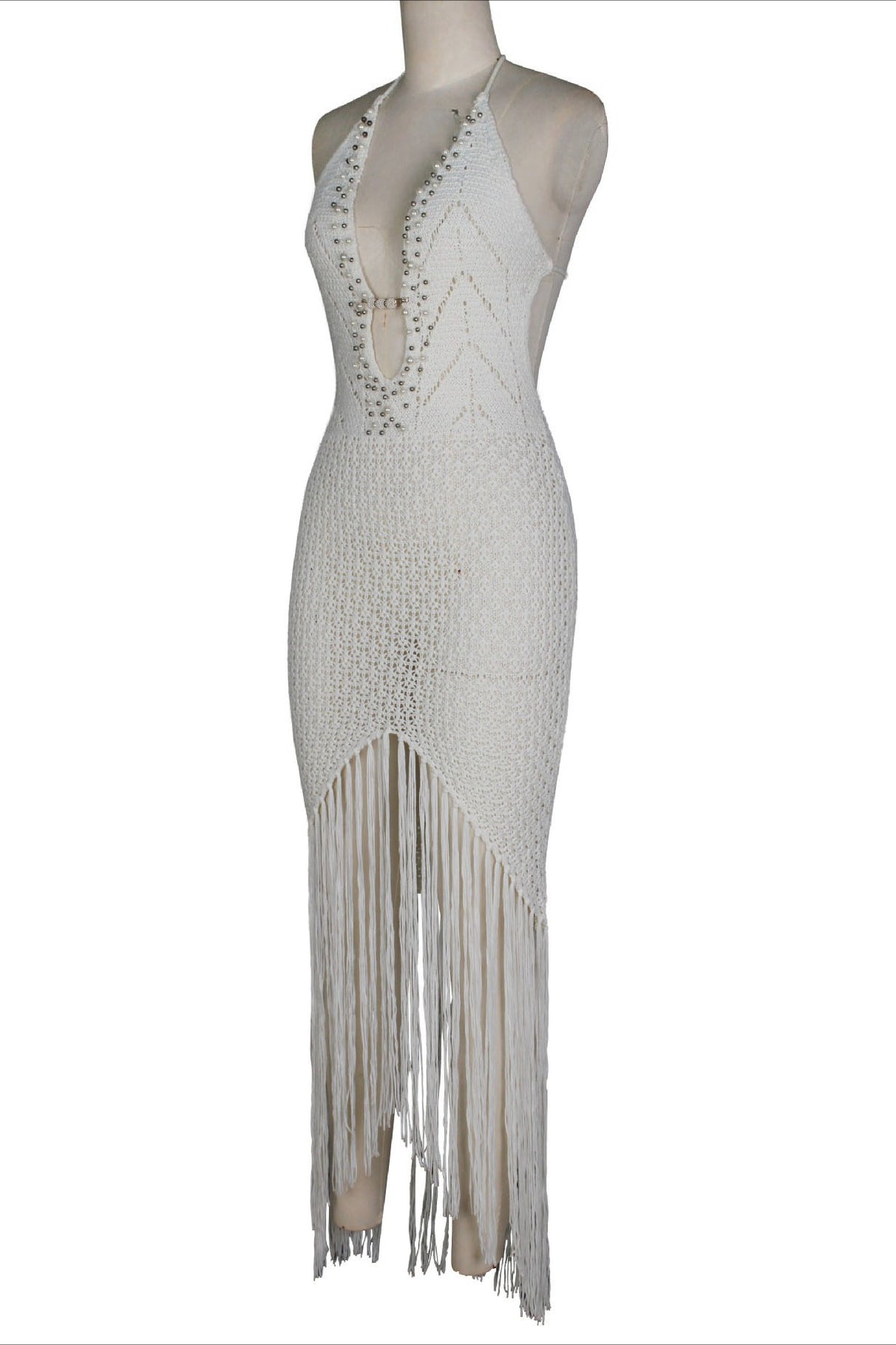 Embellished Crochet Fringe Dress